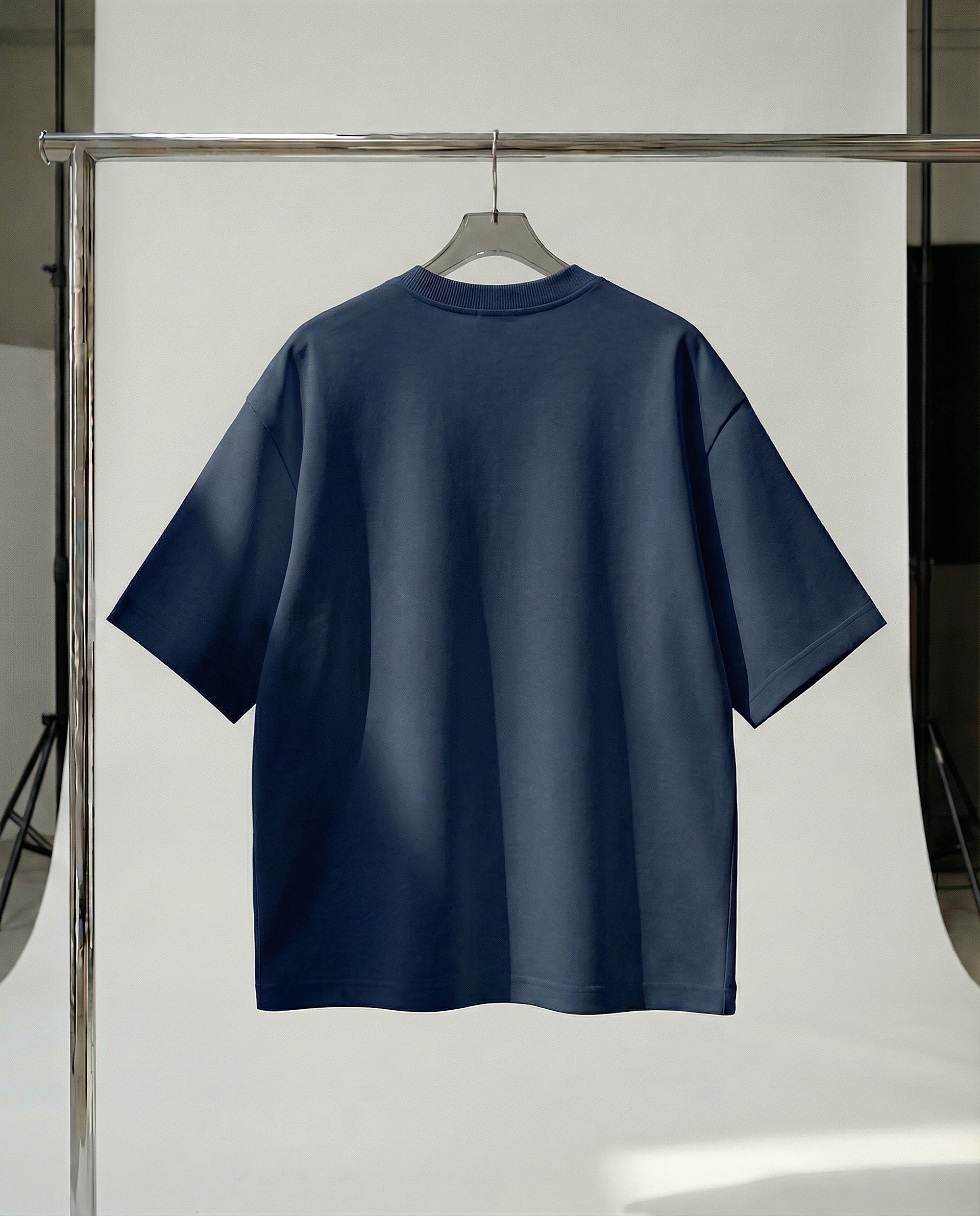 PURE FORM Obsidian Navy Boxy Fit Oversized T-Shirt [UNISEX]