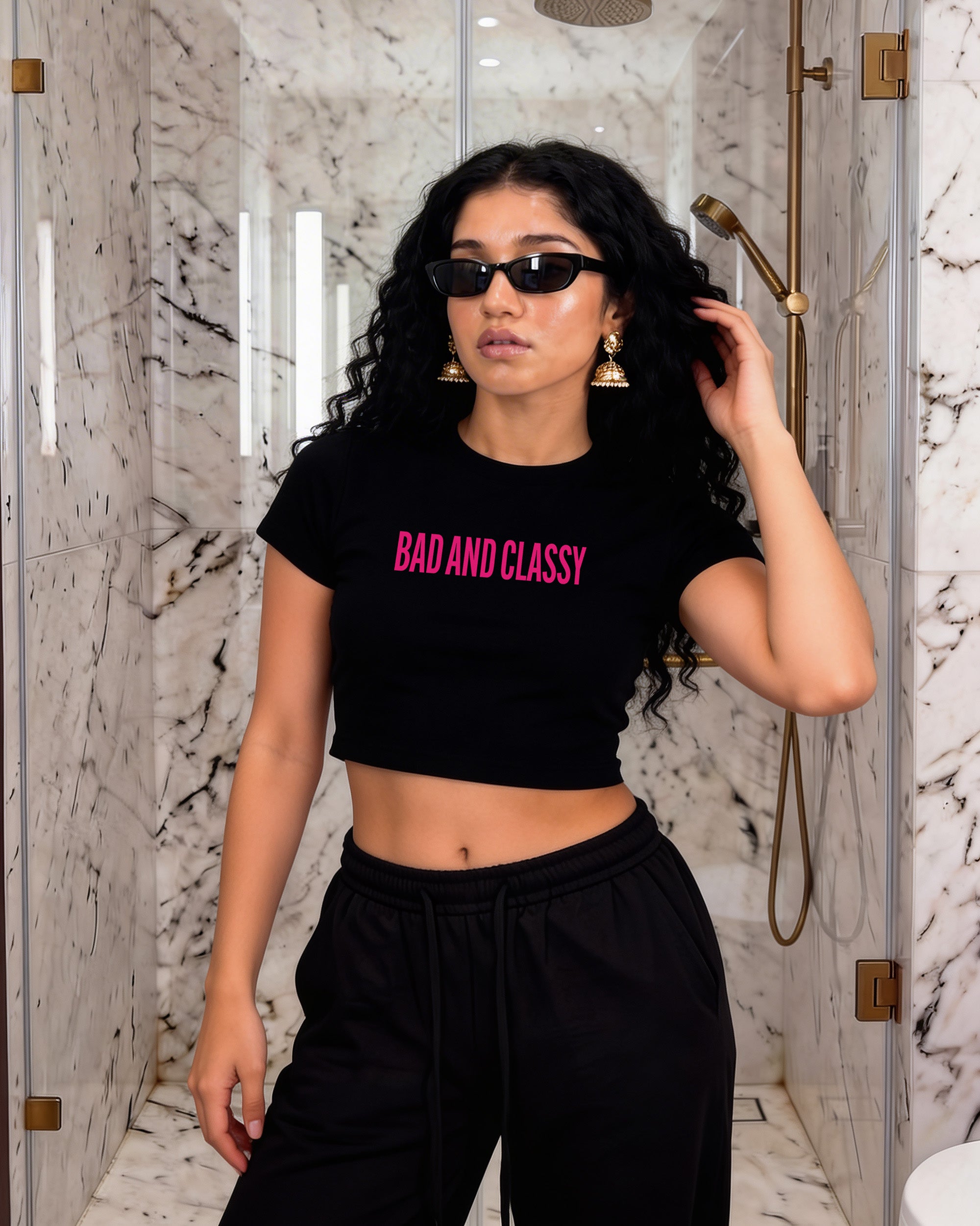 Bad And Classy Black Crop Tee