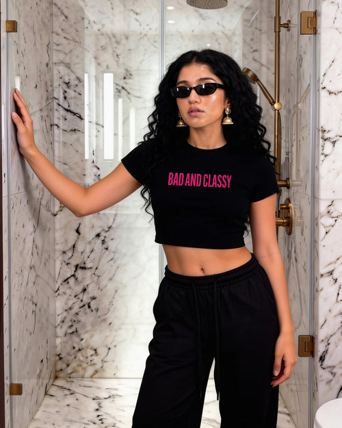 Bad And Classy Black Crop Tee from FKAHUMANS | Premium Streetwear