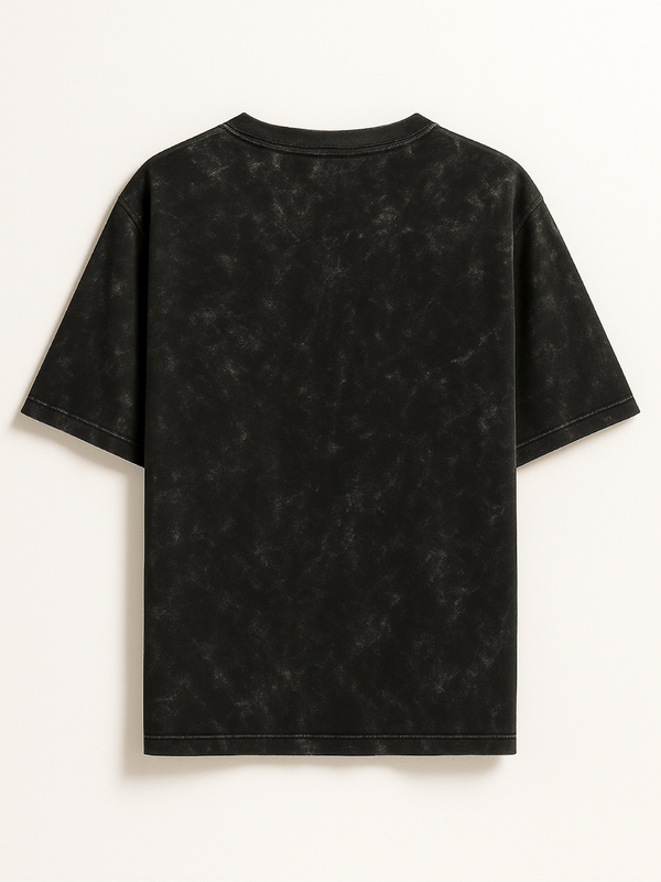 FadeTech Elite Tee – Black Mineral Wash | 240 GSM Oversized Fit from FKAHUMANS | Premium Streetwear