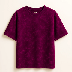 FadeTech Elite Tee – Burgundy Royale Mineral Wash | 240 GSM Oversized Fit from FKAHUMANS | Premium Streetwear