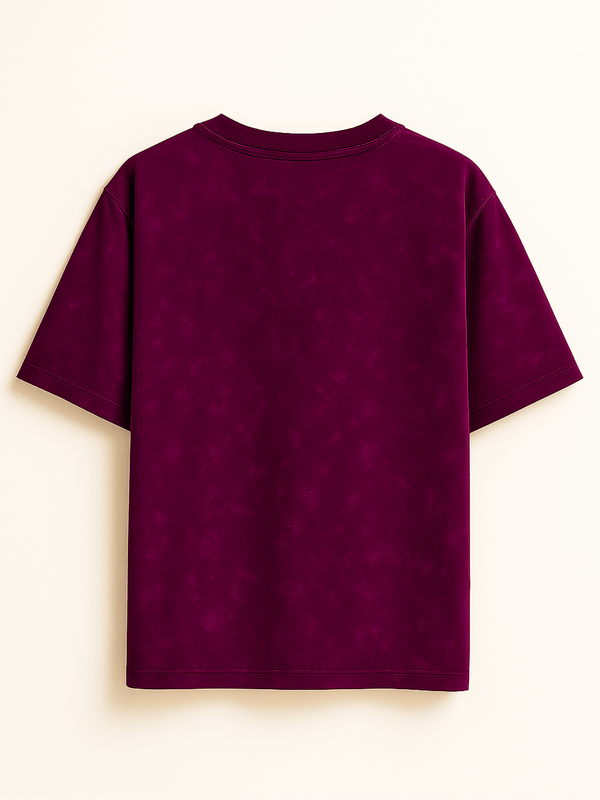 FadeTech Elite Tee – Burgundy Royale Mineral Wash | 240 GSM Oversized Fit from FKAHUMANS | Premium Streetwear