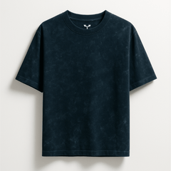 FadeTech Elite Tee – Deep Sea Blue Mineral Wash | 240 GSM Oversized Fit from FKAHUMANS | Premium Streetwear
