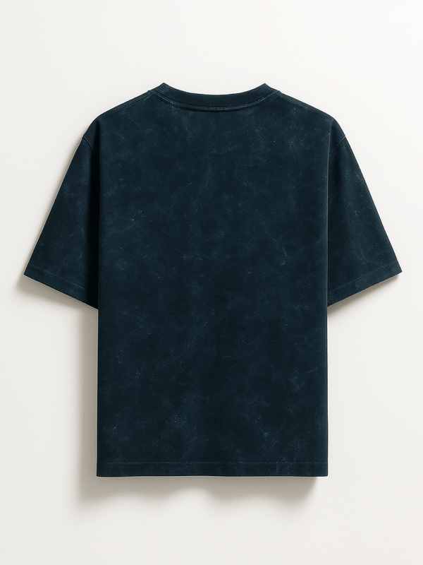 FadeTech Elite Tee – Deep Sea Blue Mineral Wash | 240 GSM Oversized Fit from FKAHUMANS | Premium Streetwear