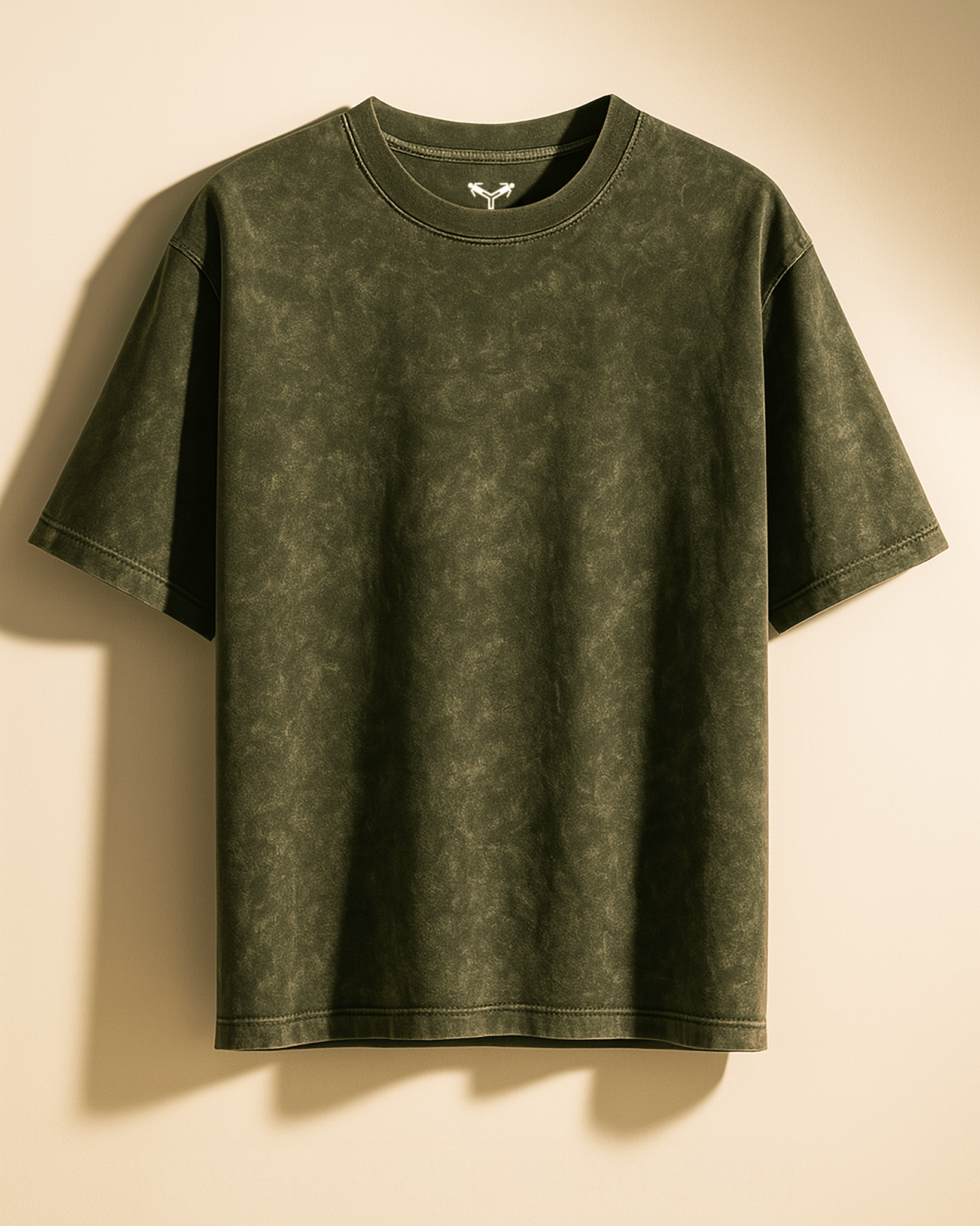 FadeTech Elite Tee – Olive Royale Mineral Wash | 240 GSM Oversized Fit from FKAHUMANS | Premium Streetwear