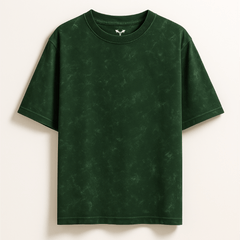 FadeTech Elite Tee – Olive Royale Mineral Wash | 240 GSM Oversized Fit from FKAHUMANS | Premium Streetwear