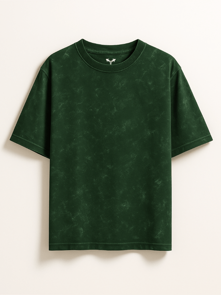 FadeTech Elite Tee – Olive Royale Mineral Wash | 240 GSM Oversized Fit from FKAHUMANS | Premium Streetwear