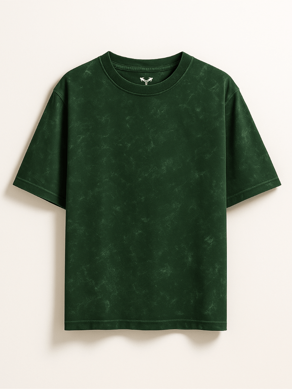 FadeTech Elite Tee – Olive Royale Mineral Wash | 240 GSM Oversized Fit from FKAHUMANS | Premium Streetwear