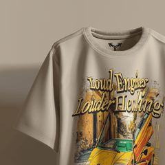 Loud Engines Louder Healing Boxy Fit Oversized T-Shirt [UNISEX] from FKAHUMANS | Premium Streetwear