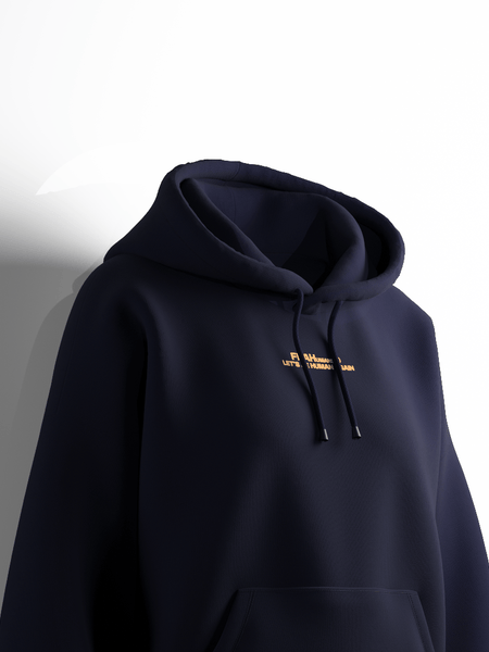 FKAHumans ® BASIC PRUSSIAN NAVY Hooded Sweatshirt [UNISEX] - FKAHUMANSOversized Hooded Sweatshirt