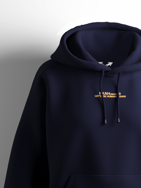 FKAHumans ® BASIC PRUSSIAN NAVY Hooded Sweatshirt [UNISEX] - FKAHUMANSOversized Hooded Sweatshirt