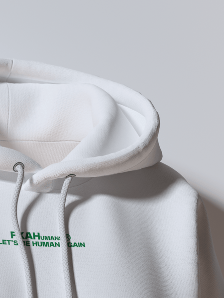 FKAHumans ® BASIC WHITE Hooded Sweatshirt [UNISEX] - FKAHUMANSOversized Hooded Sweatshirt