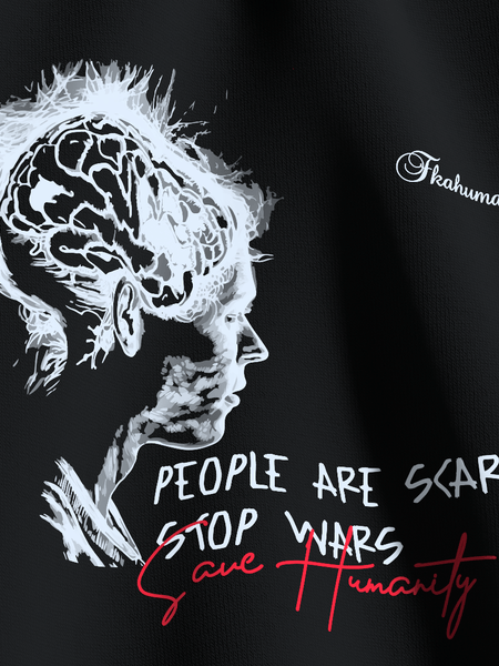 Stop Wars, People Are Scared FKAHumans ® Crew Neck Sweatshirt [UNISEX] - FKAHUMANSOversized Sweatshirt