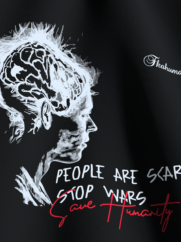 Stop Wars, People Are Scared FKAHumans ® Crew Neck Sweatshirt [UNISEX] - FKAHUMANSOversized Sweatshirt